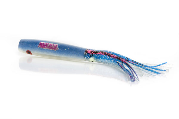 Trolling lure that mimics flying fish - Blue and White Monkalur